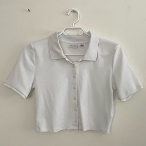 Aritzia Sundeh Collared Crop Top